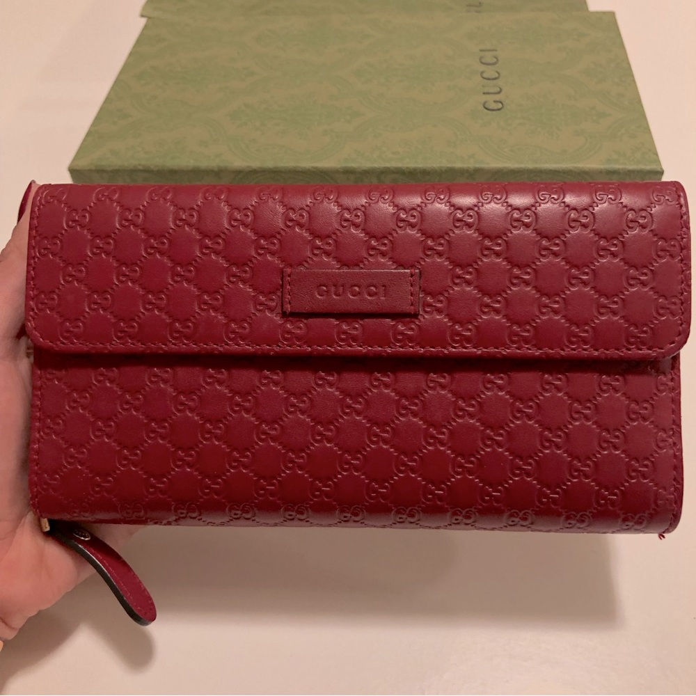 Authentic Gucci Microguccissima Continental Flap … - image 1
